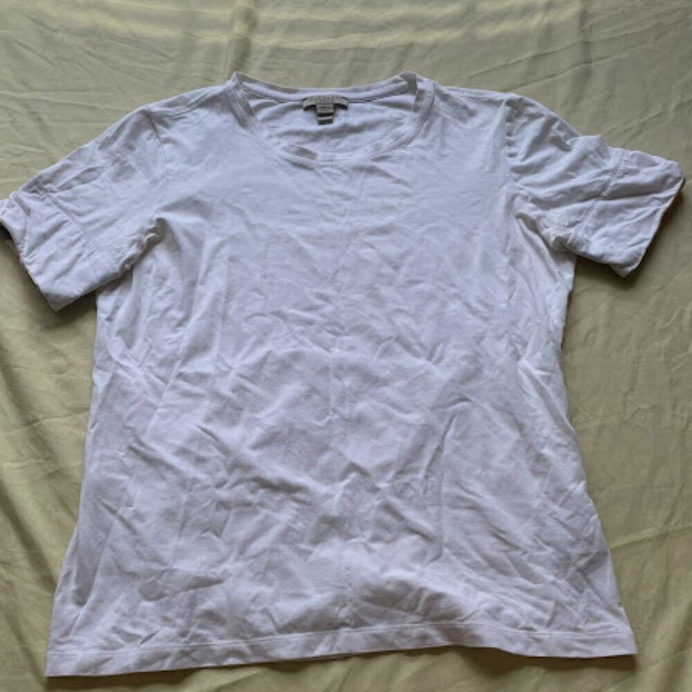 Burberry Brit | Classic White Cotton Tee | Size M | Used
